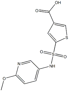 5-[(6-methoxypyridin-3-yl)sulfamoyl]thiophene-3-carboxylic acid Structure