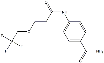 N-(4-carbamothioylphenyl)-3-(2,2,2-trifluoroethoxy)propanamide Struktur