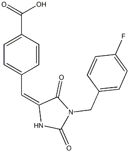 4-{[1-(4-fluorobenzyl)-2,5-dioxo-4-imidazolidinylidene]methyl}benzoic acid Structure