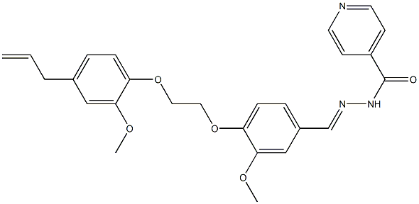 N'-{4-[2-(4-allyl-2-methoxyphenoxy)ethoxy]-3-methoxybenzylidene}isonicotinohydrazide Struktur