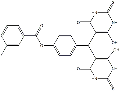 4-[bis(6-hydroxy-4-oxo-2-thioxo-1,2,3,4-tetrahydropyrimidin-5-yl)methyl]phenyl 3-methylbenzoate Structure