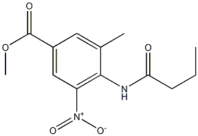 Methyl 3-methyl-5-nitro-4-n-butylamidobenzoate Struktur