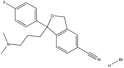 1-[3-(二甲胺基)丙基]-1-(4-氟苯基)-1,3-二氢-5-异苯并呋喃腈氢溴酸盐, , 结构式