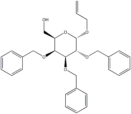 烯丙基2,3,4-三-O-苄基Α-D-吡喃半乳糖苷, , 结构式