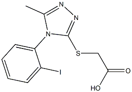 2-{[4-(2-iodophenyl)-5-methyl-4H-1,2,4-triazol-3-yl]sulfanyl}acetic acid Struktur