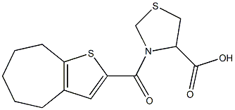 3-{4H,5H,6H,7H,8H-cyclohepta[b]thiophen-2-ylcarbonyl}-1,3-thiazolidine-4-carboxylic acid 结构式