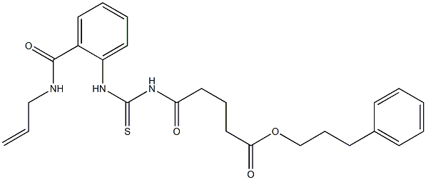 3-phenylpropyl 5-[({2-[(allylamino)carbonyl]anilino}carbothioyl)amino]-5-oxopentanoate Structure