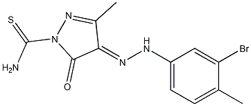 4-[(E)-2-(3-bromo-4-methylphenyl)hydrazono]-3-methyl-5-oxo-4,5-dihydro-1H-pyrazole-1-carbothioamide Struktur