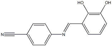 4-{[(E)-(2,3-dihydroxyphenyl)methylidene]amino}benzonitrile Structure