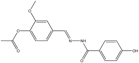 4-{[(E)-2-(4-hydroxybenzoyl)hydrazono]methyl}-2-methoxyphenyl acetate Structure