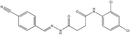 4-{2-[(E)-(4-cyanophenyl)methylidene]hydrazino}-N-(2,4-dichlorophenyl)-4-oxobutanamide Struktur
