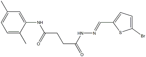 4-{2-[(E)-(5-bromo-2-thienyl)methylidene]hydrazino}-N-(2,5-dimethylphenyl)-4-oxobutanamide 化学構造式