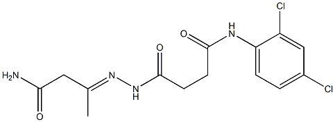 4-{2-[(E)-3-amino-1-methyl-3-oxopropylidene]hydrazino}-N-(2,4-dichlorophenyl)-4-oxobutanamide Struktur