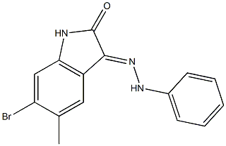 6-bromo-5-methyl-1H-indole-2,3-dione 3-(N-phenylhydrazone) Structure