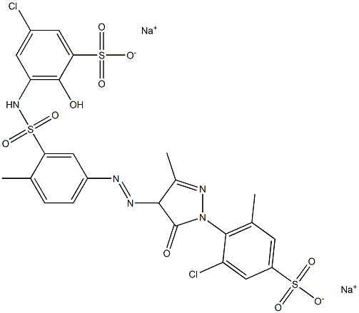 5-Chloro-3-[[[5-[[1-(2-chloro-6-methyl-4-sulfophenyl)-4,5-dihydro-3-methyl-5-oxo-1H-pyrazol-4-yl]azo]-2-methylphenyl]sulfonyl]amino]-2-hydroxybenzenesulfonic acid disodium salt Structure
