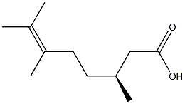 [S,(-)]-3,6,7-Trimethyl-6-octenoic acid 结构式