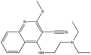 4-(2-ジエチルアミノエチルアミノ)-2-(メチルチオ)キノリン-3-カルボニトリル 化学構造式
