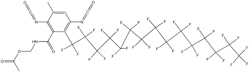 N-(Acetyloxymethyl)-2-(hentriacontafluoropentadecyl)-3,6-diisocyanato-5-methylbenzamide Struktur