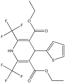 1,4-ジヒドロ-2,6-ビス(トリフルオロメチル)-4-(2-チエニル)ピリジン-3,5-ジカルボン酸ジエチル 化学構造式