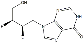 9-[(2R,3S)-2,3-Difluoro-4-hydroxybutyl]-9H-purin-6(1H)-one Struktur