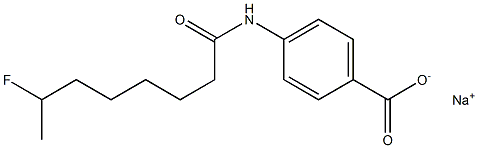 4-[(7-フルオロオクタノイル)アミノ]ベンゼンカルボン酸ナトリウム 化学構造式