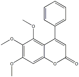 5,6,7-Trimethoxy-4-phenyl-2H-1-benzopyran-2-one 结构式