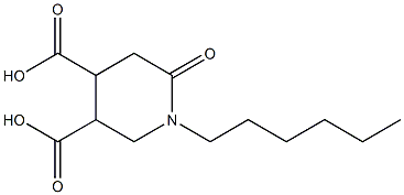 1-Hexyl-6-oxo-3,4-piperidinedicarboxylic acid Structure