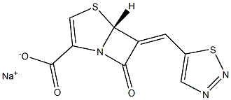 (5R)-7-Oxo-6-[(1,2,3-thiadiazol-5-yl)methylene]-4-thia-1-azabicyclo[3.2.0]hept-2-ene-2-carboxylic acid sodium salt Struktur