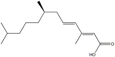 (2E,4E,7R)-3,7,11-Trimethyl-2,4-dodecadienoic acid Struktur