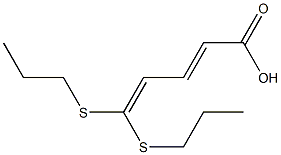 (2E)-5,5-Di(propylthio)-2,4-pentadienoic acid Structure