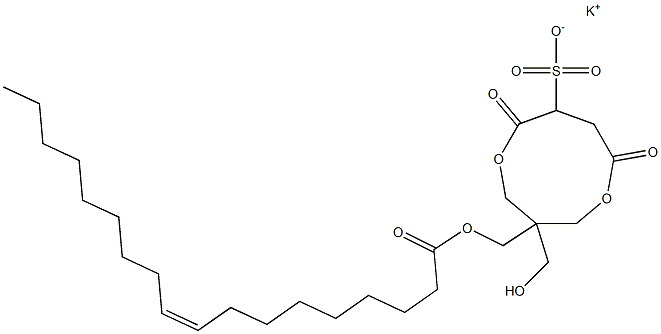 1-[[[(9Z)-1-Oxo-9-octadecenyl]oxy]methyl]-1-(hydroxymethyl)-4,7-dioxo-3,8-dioxacyclononane-6-sulfonic acid potassium salt Structure