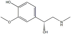 (R)-1-(4-ヒドロキシ-3-メトキシフェニル)-2-メチルアミノエタノール 化学構造式
