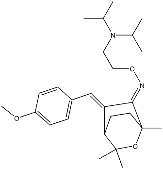 5-[4-Methoxybenzylidene]-1,3,3-trimethyl-2-oxabicyclo[2.2.2]octan-6-one O-[2-(diisopropylamino)ethyl]oxime Structure