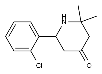 6-(o-クロロフェニル)-2,2-ジメチル-4-ピペリドン 化学構造式