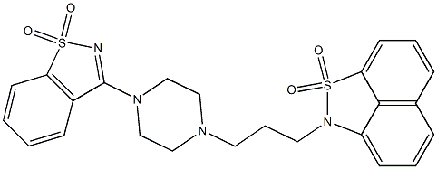 2-[3-[4-[(1,2-Benzisothiazole 1,1-dioxide)-3-yl]-1-piperazinyl]propyl]-2H-naphth[1,8-cd]isothiazole 1,1-dioxide Structure