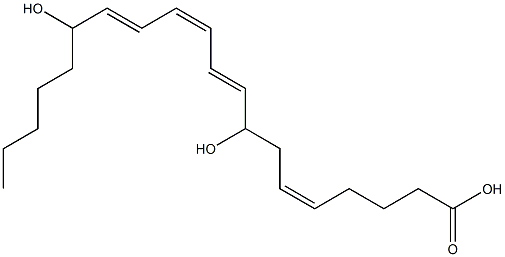 (5Z,9E,11Z,13E)-8,15-Dihydroxy-5,9,11,13-icosatetraenoic acid Structure
