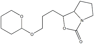 4-[3-(Tetrahydro-2H-pyran-2-yloxy)propyl]-1-aza-3-oxabicyclo[3.3.0]octan-2-one Struktur