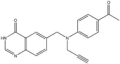 6-[N-(4-Acetylphenyl)-N-(2-propynyl)aminomethyl]quinazolin-4(3H)-one Struktur