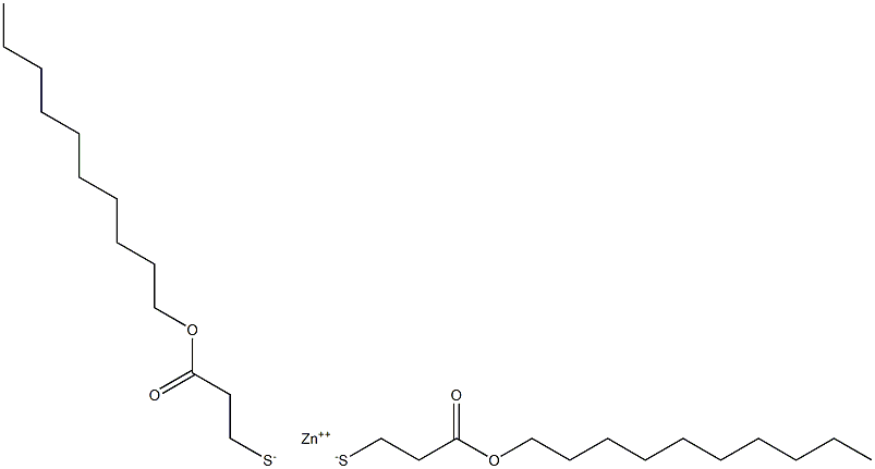 Zinc bis[2-(decyloxycarbonyl)ethanethiolate] Structure