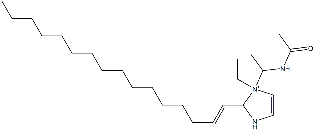 1-[1-(アセチルアミノ)エチル]-1-エチル-2-(1-ヘキサデセニル)-4-イミダゾリン-1-イウム 化学構造式