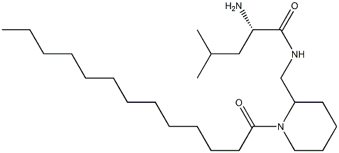 (2S)-2-Amino-N-[(1-tridecanoyl-2-piperidinyl)methyl]-4-methylpentanamide Struktur