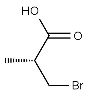 (R)-3-ブロモ-2-メチルプロピオン酸 化学構造式