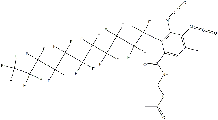 N-(Acetyloxymethyl)-2-(tricosafluoroundecyl)-3,4-diisocyanato-5-methylbenzamide Structure
