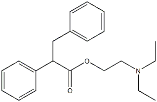 2,3-ジフェニルプロピオン酸2-(ジエチルアミノ)エチル 化学構造式