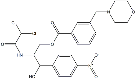 2-(2,2-ジクロロアセチルアミノ)-1-(4-ニトロフェニル)-1,3-プロパンジオール3-(3-(モルホリノメチル)ベンゾアート) 化学構造式