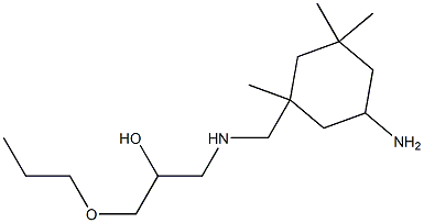 3-[[N-(2-ヒドロキシ-3-プロポキシプロピル)アミノ]メチル]-3,5,5-トリメチルシクロヘキシルアミン 化学構造式