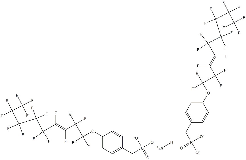 Bis[4-(heptadecafluoro-3-nonenyloxy)benzylphosphonic acid hydrogen]zinc salt Structure