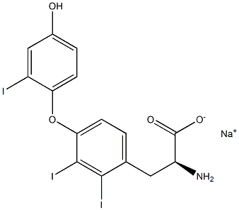 (S)-2-Amino-3-[4-(4-hydroxy-2-iodophenoxy)-2,3-diiodophenyl]propanoic acid sodium salt Struktur