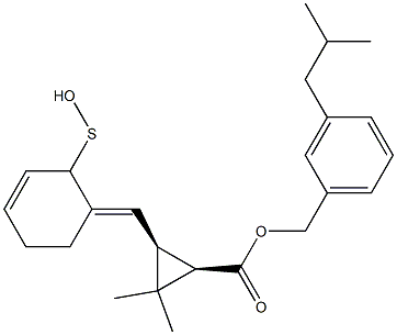 (1R,3S)-2,2-Dimethyl-3-[[(3E)-2,3,4,5-tetrahydro-2-oxothiophen]-3-ylidenemethyl]cyclopropane-1-carboxylic acid-3-(2-methylpropyl)benzyl ester Structure