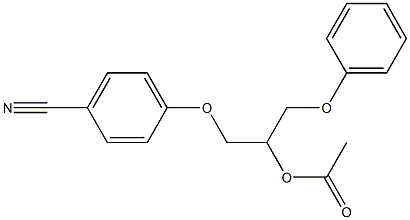 酢酸1-(フェノキシメチル)-2-(4-シアノフェノキシ)エチル 化学構造式